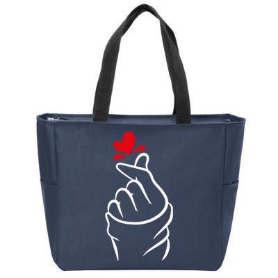 Korean Finger Heart, Korean Love Gift, Cute Korean Heart T, K Pop S Zip Tote Bag