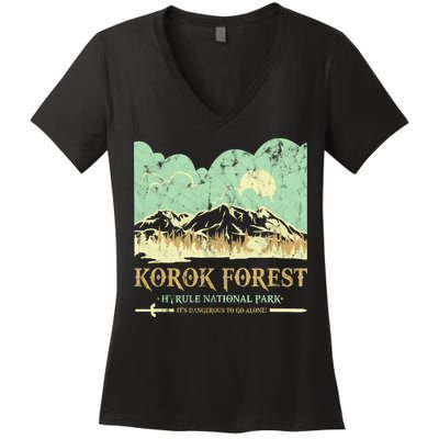 Korok Forest Hyrule National Park Vintage Women's V-Neck T-Shirt