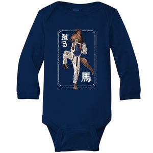 Kung Fu Horse Baby Long Sleeve Bodysuit