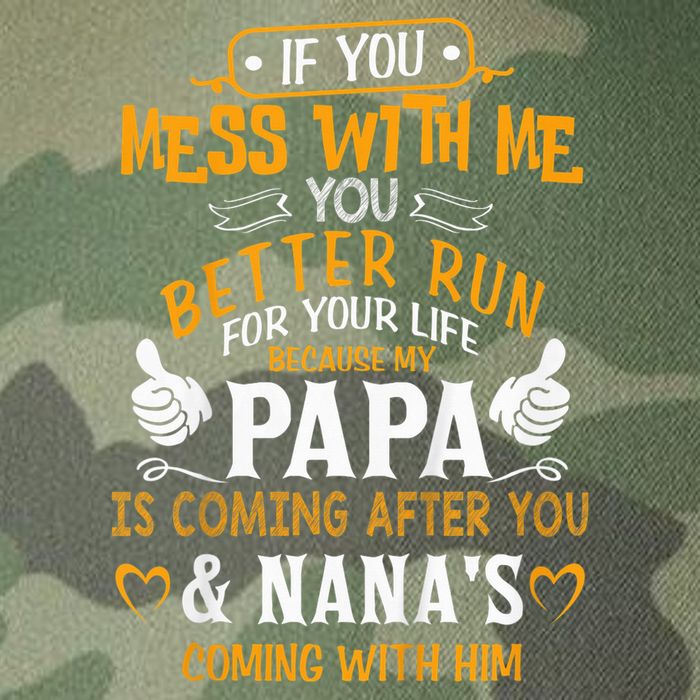 kid Funny If You Mess With Me My Papa And Nana Is Coming, Mother's Day Legacy Tie Dye Trucker Hat