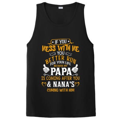 kid Funny If You Mess With Me My Papa And Nana Is Coming, Mother's Day PosiCharge Competitor Tank