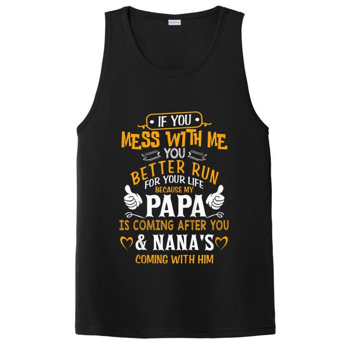 kid Funny If You Mess With Me My Papa And Nana Is Coming, Mother's Day PosiCharge Competitor Tank