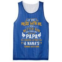 kid Funny If You Mess With Me My Papa And Nana Is Coming, Mother's Day Mesh Reversible Basketball Jersey Tank