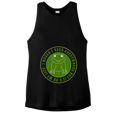 Kawaii Frog I Havent Been Everywhere But Its On My List Gift Ladies PosiCharge Tri-Blend Wicking Tank