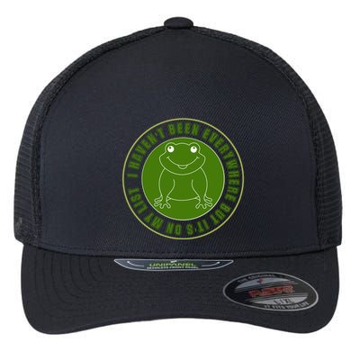 Kawaii Frog I Havent Been Everywhere But Its On My List Gift Flexfit Unipanel Trucker Cap