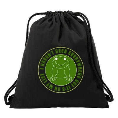 Kawaii Frog I Havent Been Everywhere But Its On My List Gift Drawstring Bag