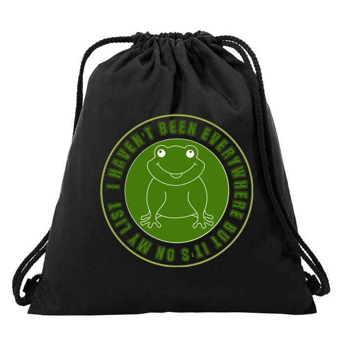 Kawaii Frog I Havent Been Everywhere But Its On My List Gift Drawstring Bag