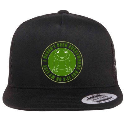 Kawaii Frog I Havent Been Everywhere But Its On My List Gift Flatbill Hat