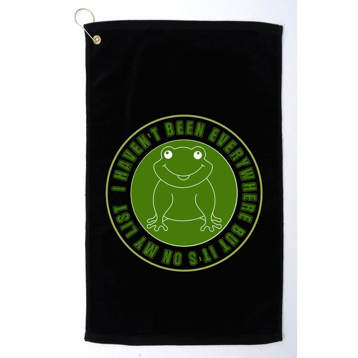 Kawaii Frog I Havent Been Everywhere But Its On My List Gift Golf Towel