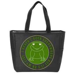 Kawaii Frog I Havent Been Everywhere But Its On My List Gift Zip Tote Bag