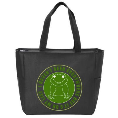 Kawaii Frog I Havent Been Everywhere But Its On My List Gift Zip Tote Bag