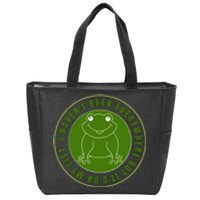 Kawaii Frog I Havent Been Everywhere But Its On My List Gift Zip Tote Bag