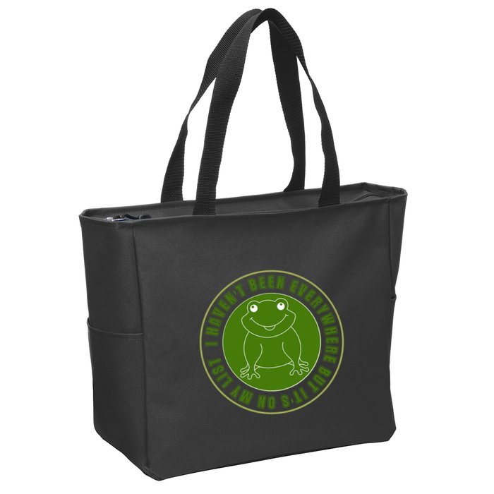 Kawaii Frog I Havent Been Everywhere But Its On My List Gift Zip Tote Bag