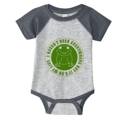 Kawaii Frog I Havent Been Everywhere But Its On My List Gift Infant Baby Jersey Bodysuit