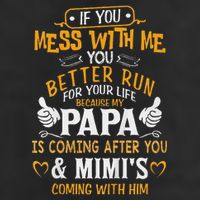Kids Funny If You Mess With Me My Papa And Mimi Is Coming Adult Drive Performance Visor