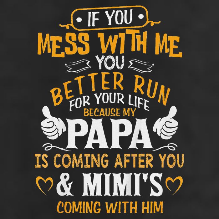 Kids Funny If You Mess With Me My Papa And Mimi Is Coming Adult Drive Performance Visor