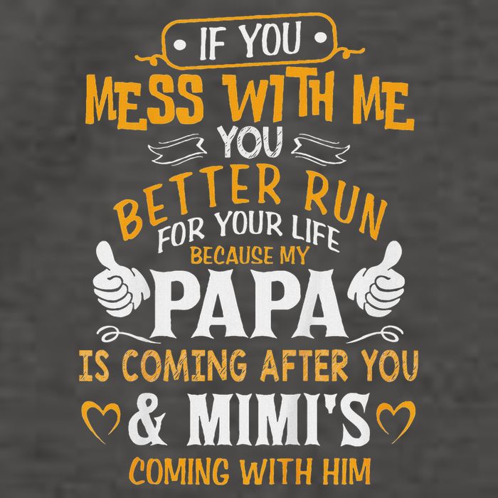 Kids Funny If You Mess With Me My Papa And Mimi Is Coming Vector Backpack