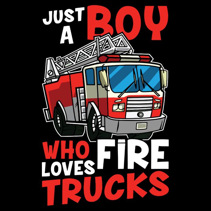Kids Firefighter Just A Boy Who Loves Fire Trucks 16 in Basic Backpack