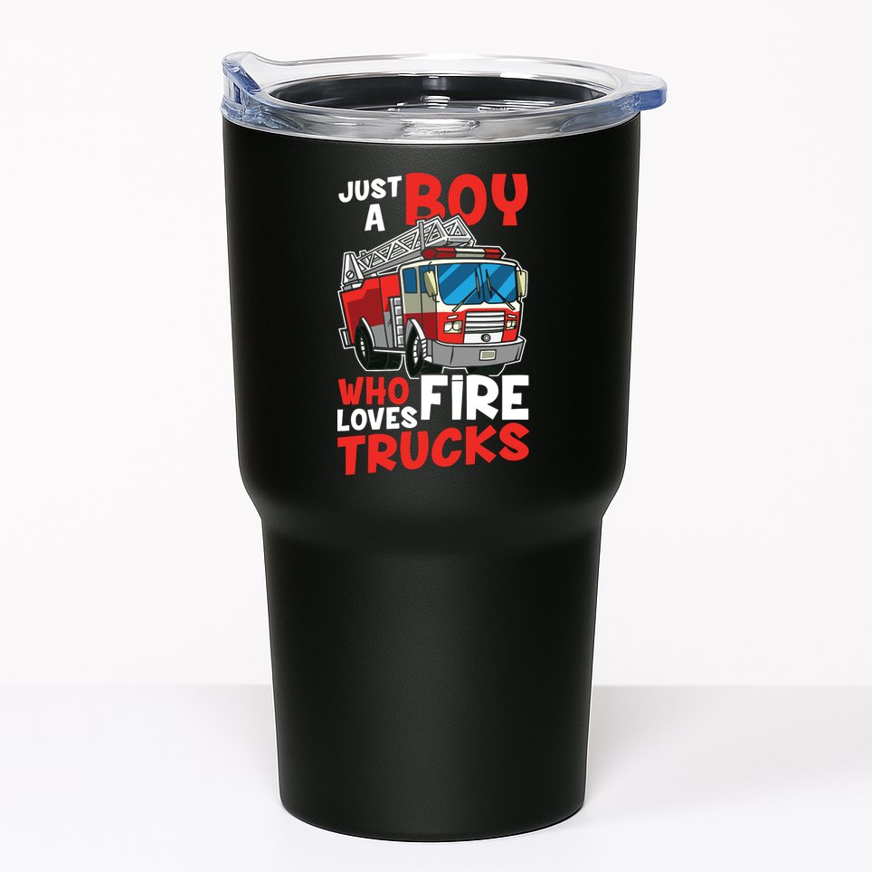 Kids Firefighter Just A Boy Who Loves Fire Trucks Tumbler