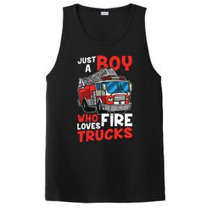 Kids Firefighter Just A Boy Who Loves Fire Trucks PosiCharge Competitor Tank