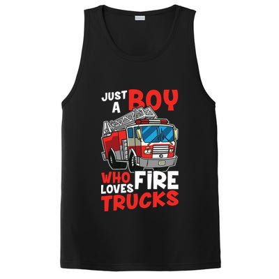 Kids Firefighter Just A Boy Who Loves Fire Trucks PosiCharge Competitor Tank