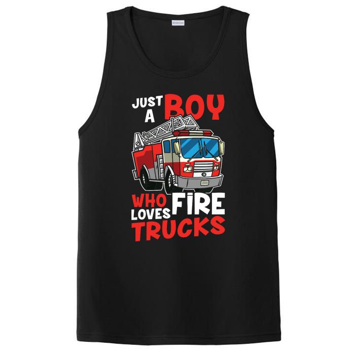 Kids Firefighter Just A Boy Who Loves Fire Trucks PosiCharge Competitor Tank