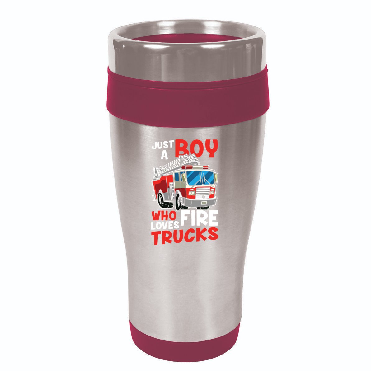 Kids Firefighter Just A Boy Who Loves Fire Trucks 16oz Travel Tumbler