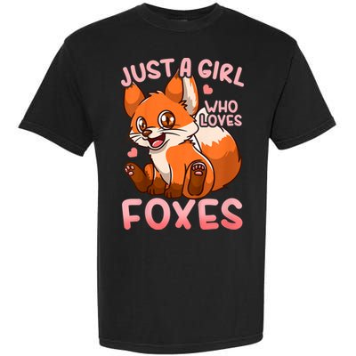 Kids Fox Just A Girl Who Loves Foxes Garment-Dyed Heavyweight T-Shirt