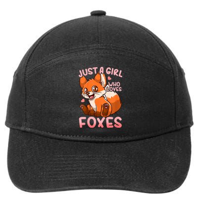 Kids Fox Just A Girl Who Loves Foxes 7-Panel Snapback Hat