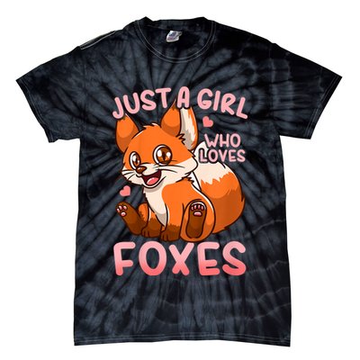 Kids Fox Just A Girl Who Loves Foxes Tie-Dye T-Shirt