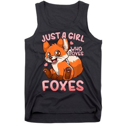 Kids Fox Just A Girl Who Loves Foxes Tank Top