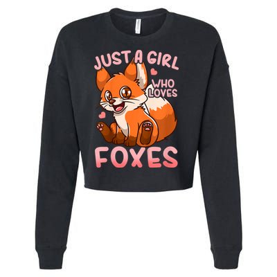 Kids Fox Just A Girl Who Loves Foxes Cropped Pullover Crew