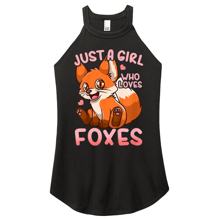 Kids Fox Just A Girl Who Loves Foxes Women's Perfect Tri Rocker Tank