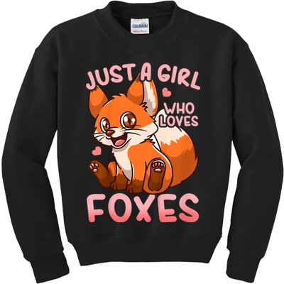 Kids Fox Just A Girl Who Loves Foxes Kids Sweatshirt