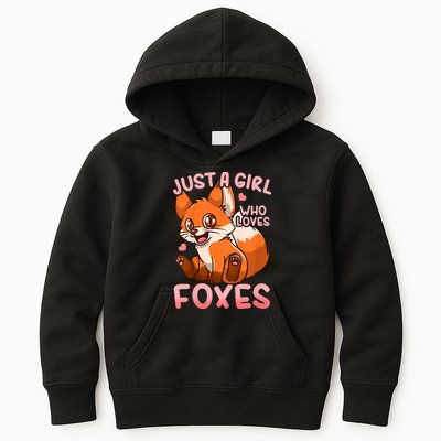 Kids Fox Just A Girl Who Loves Foxes Kids Hoodie