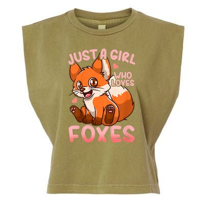 Kids Fox Just A Girl Who Loves Foxes Garment-Dyed Women's Muscle Tee