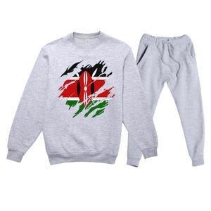 Kenyan Flag Kenya Premium Crewneck Sweatsuit Set