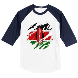 Kenyan Flag Kenya Baseball Sleeve Shirt