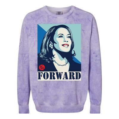 Kamalaharris Forward Colorblast Crewneck Sweatshirt