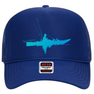 Kayak Fishing Kayaking Gift High Crown Mesh Back Trucker Hat