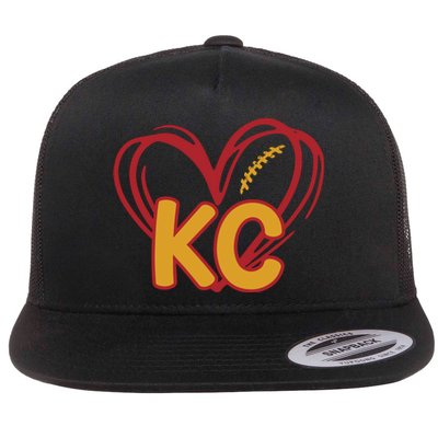 Kc Football Flat Bill Trucker Hat