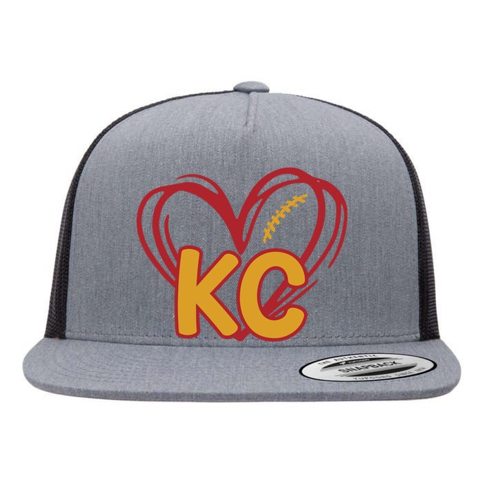 Kc Football Flat Bill Trucker Hat