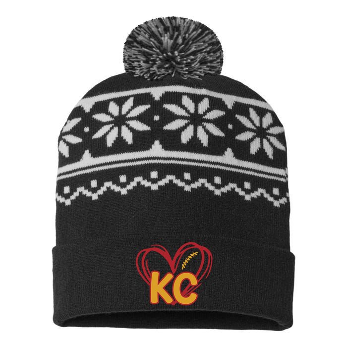 Kc Football USA-Made Snowflake Beanie