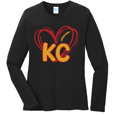 Kc Football Ladies Long Sleeve Shirt