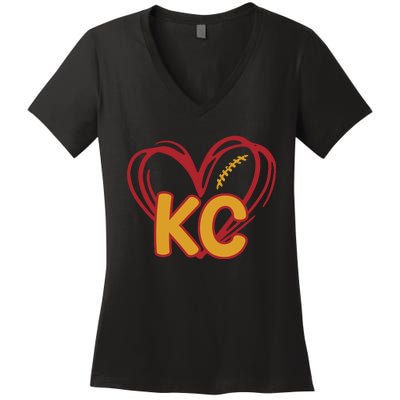 Kc Football Women's V-Neck T-Shirt