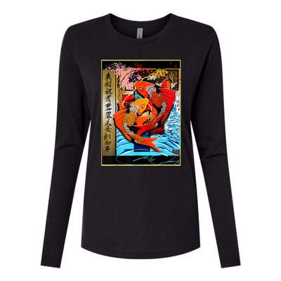 Koi Fish Womens Cotton Relaxed Long Sleeve T-Shirt