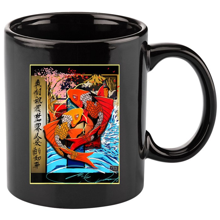 Koi Fish 11oz C Handle Ceramic Mug