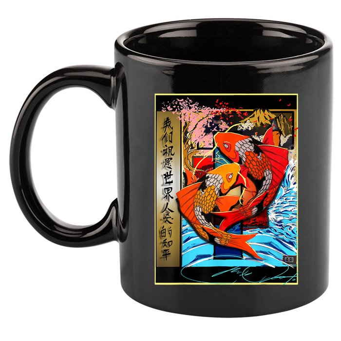 Koi Fish 11oz C Handle Ceramic Mug
