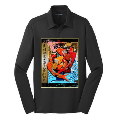 Koi Fish Silk Touch Performance Long Sleeve Polo