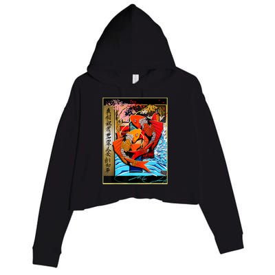 Koi Fish Crop Fleece Hoodie